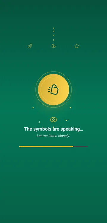 Telve analysing a cup: the symbols are speaking