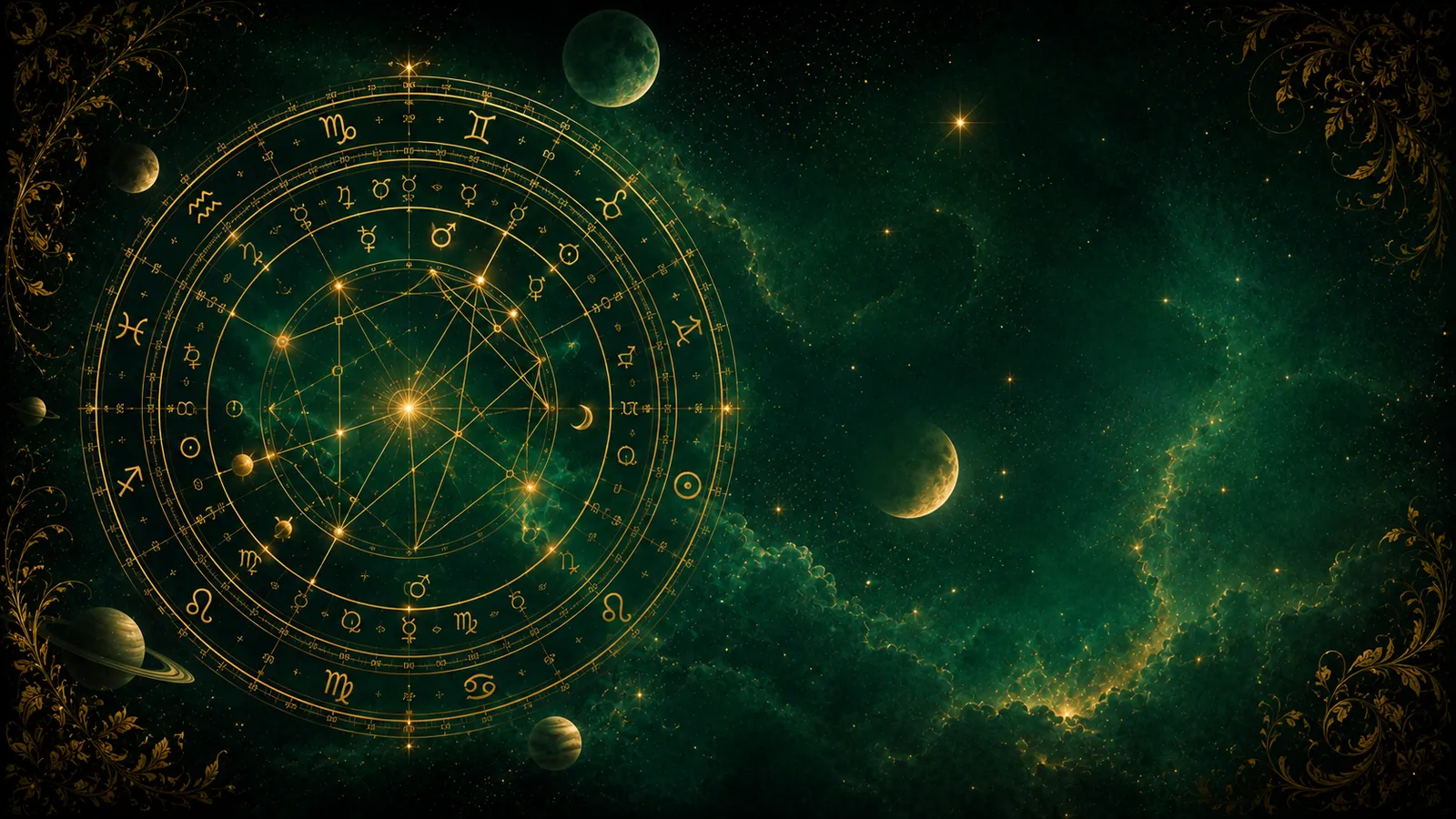 Astrological birth chart natal wheel