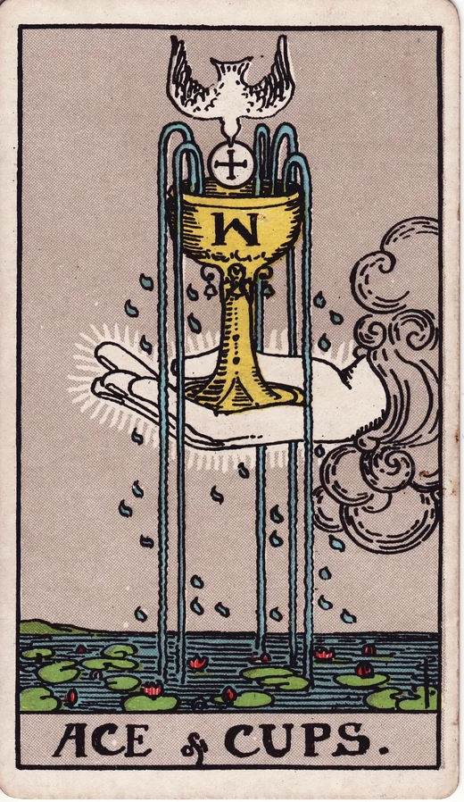 Ace of Cups tarot card (Rider-Waite-Smith)