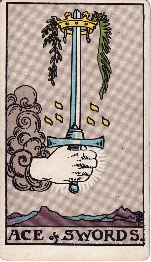 Ace of Swords tarot card (Rider-Waite-Smith)