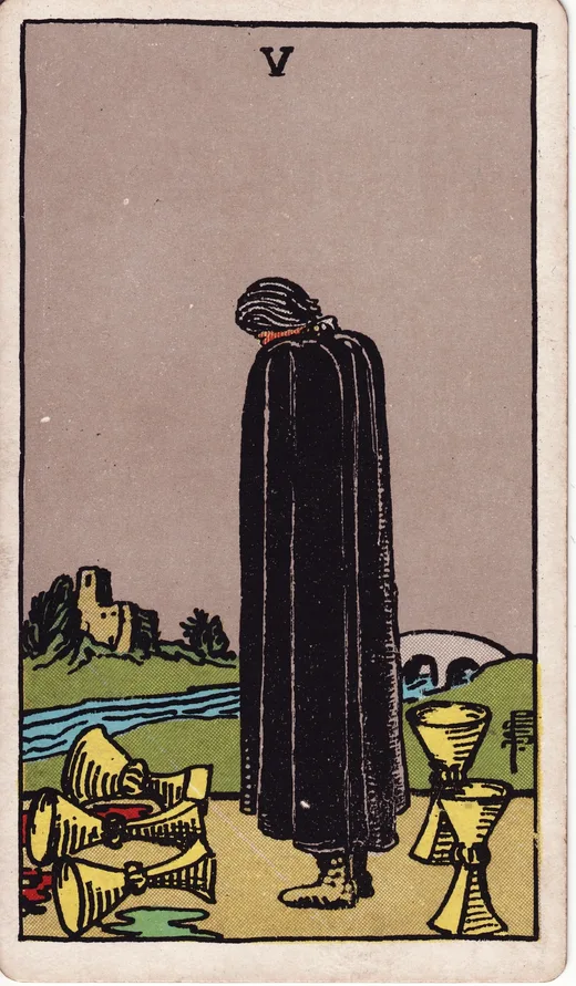 Five of Cups tarot card (Rider-Waite-Smith)