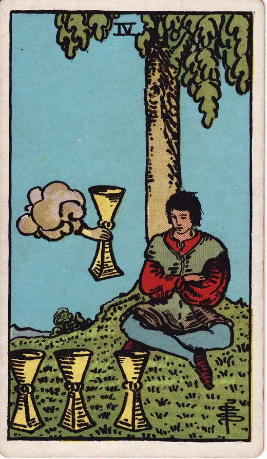 Four of Cups tarot card (Rider-Waite-Smith)