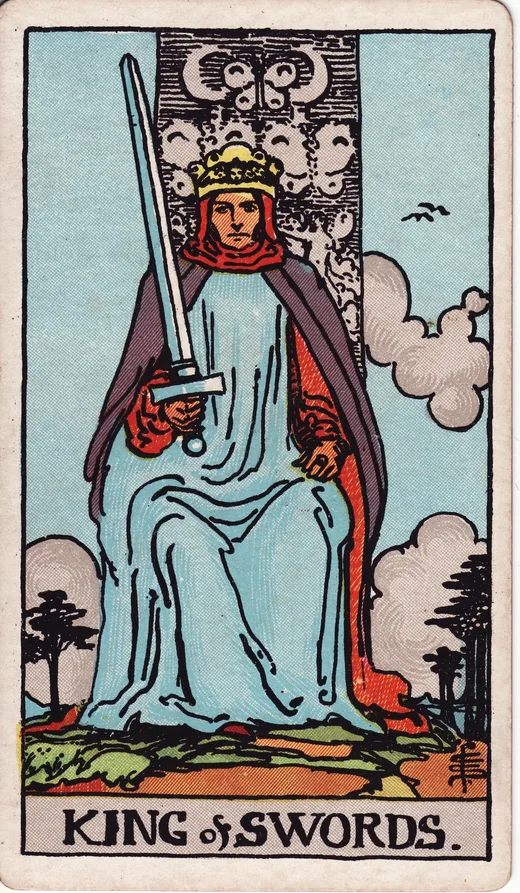 King of Swords tarot card (Rider-Waite-Smith)