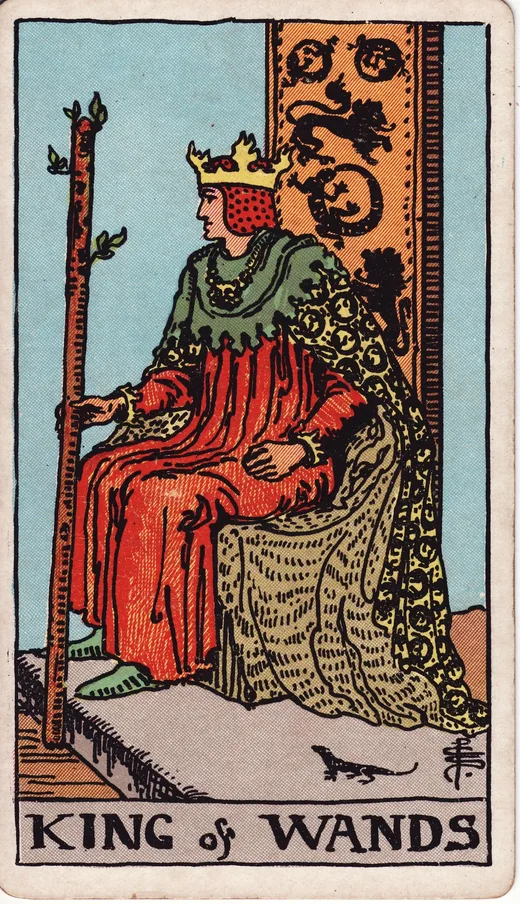 King of Wands tarot card (Rider-Waite-Smith)