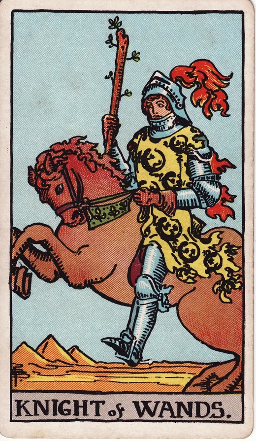 Knight of Wands tarot card (Rider-Waite-Smith)