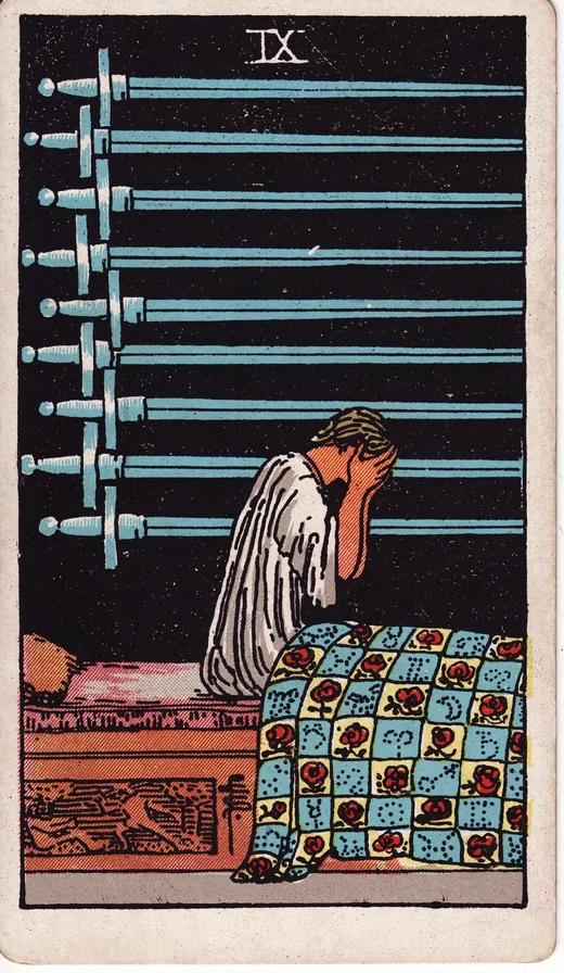 Nine of Swords tarot card (Rider-Waite-Smith)