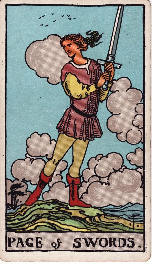 Page of Swords tarot card (Rider-Waite-Smith)