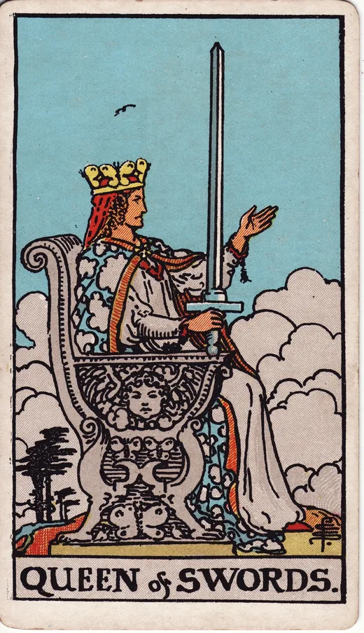 Queen of Swords tarot card (Rider-Waite-Smith)