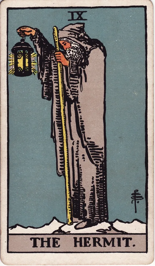 The Hermit tarot card (Rider-Waite-Smith)