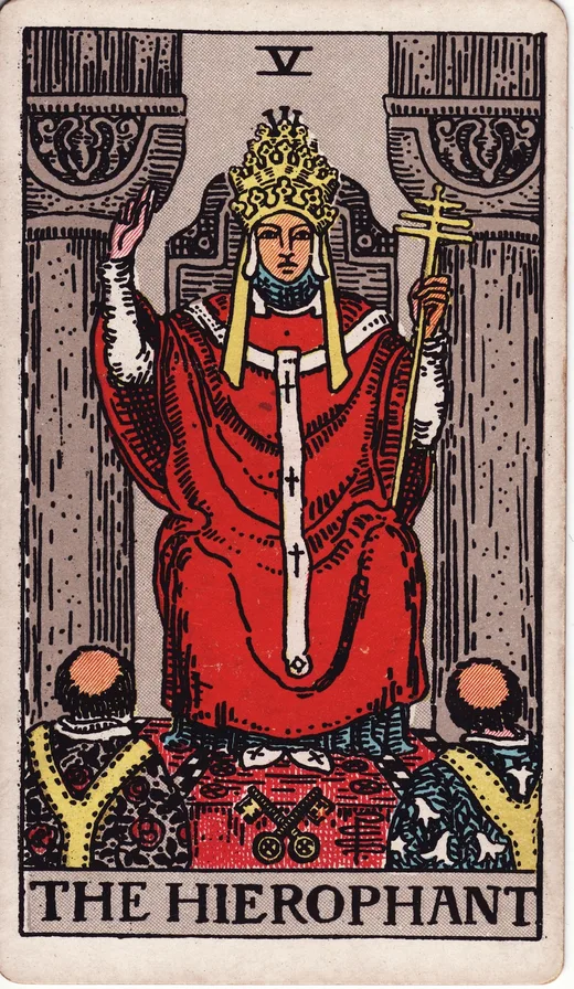 The Hierophant tarot card (Rider-Waite-Smith)