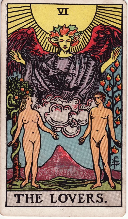 The Lovers tarot card (Rider-Waite-Smith)
