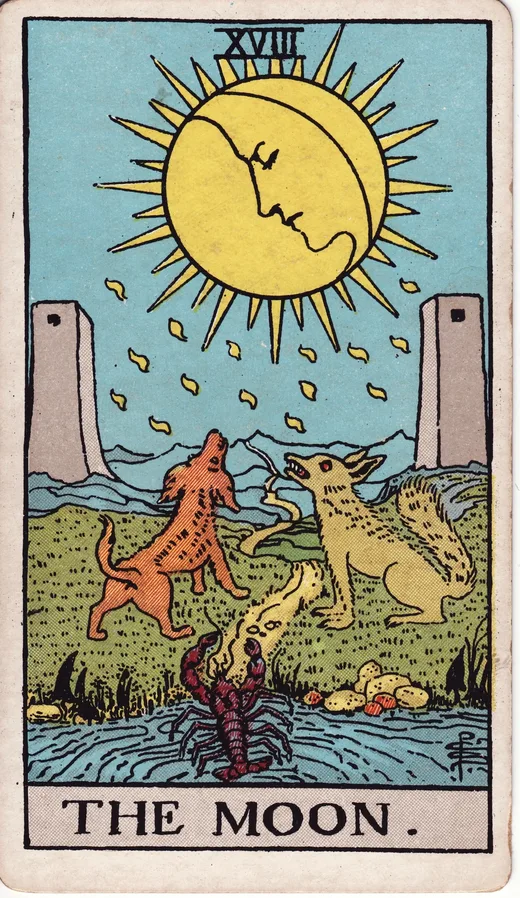 The Moon tarot card (Rider-Waite-Smith)