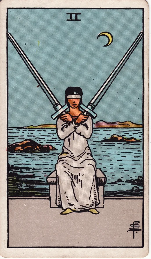 Two of Swords tarot card (Rider-Waite-Smith)
