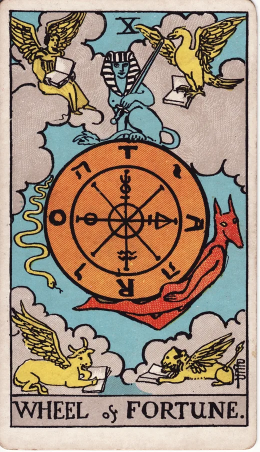 Wheel of Fortune tarot card (Rider-Waite-Smith)